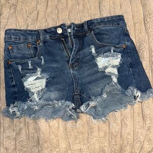 Distressed Denim Shorts